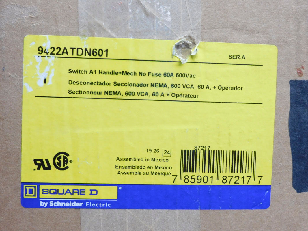 SQUARE D 9422ATDN601 SER. A NSMP