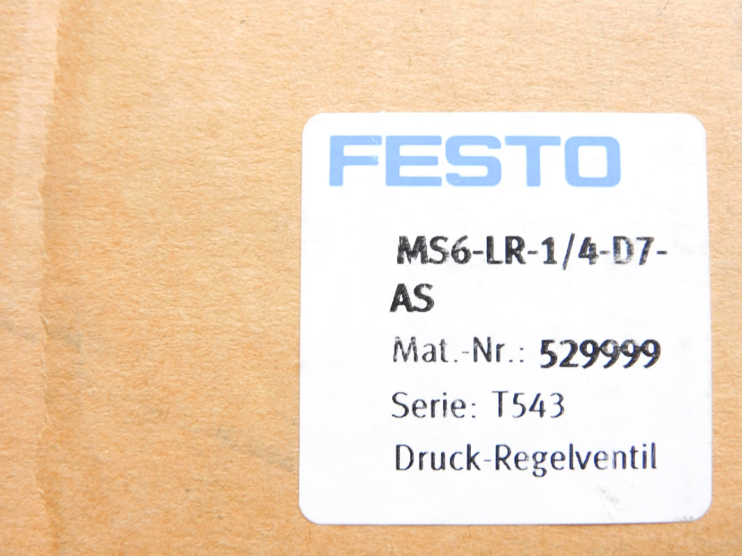 FESTO MS6-LR-1/4-D7-AS 529999 SER. T543 290PSI (AS PICTURED) NSMP