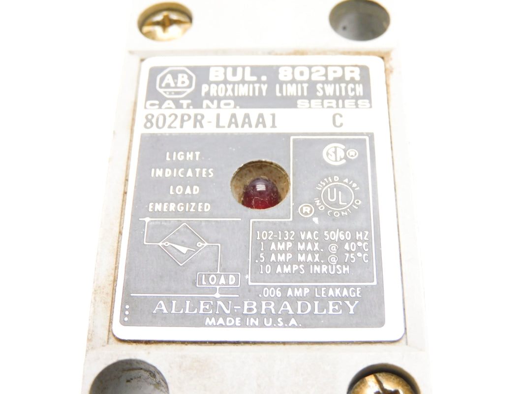 ALLEN BRADLEY 802PR-LAAA1 SER. C 102-132VAC 10A UNMP