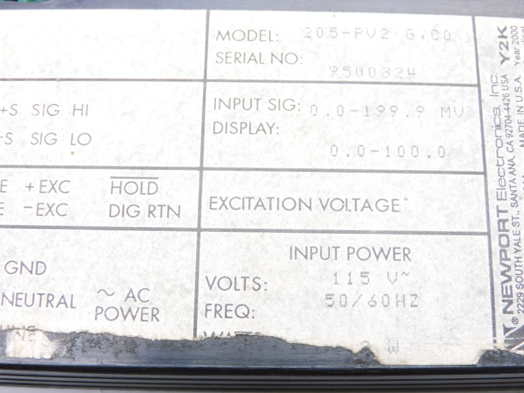NEWPORT 205-PV2G.C0 UNMP