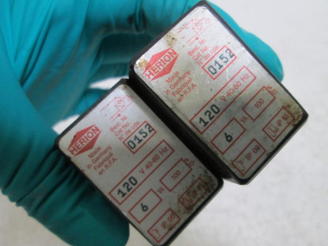 LOT OF 2 HERION COIL 120V 0152 *USED*