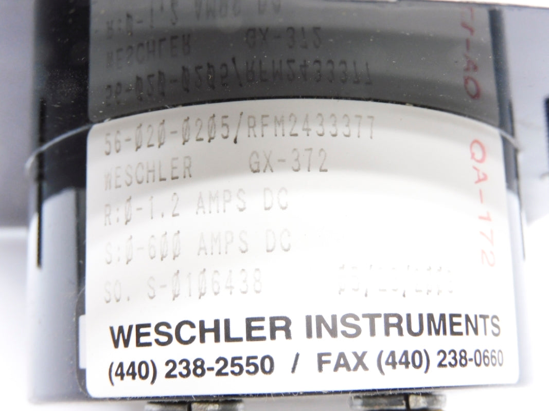 WESCHLER INSTRUMENTS 56-020-0205 RFM2433377 0-600ADC NSMP