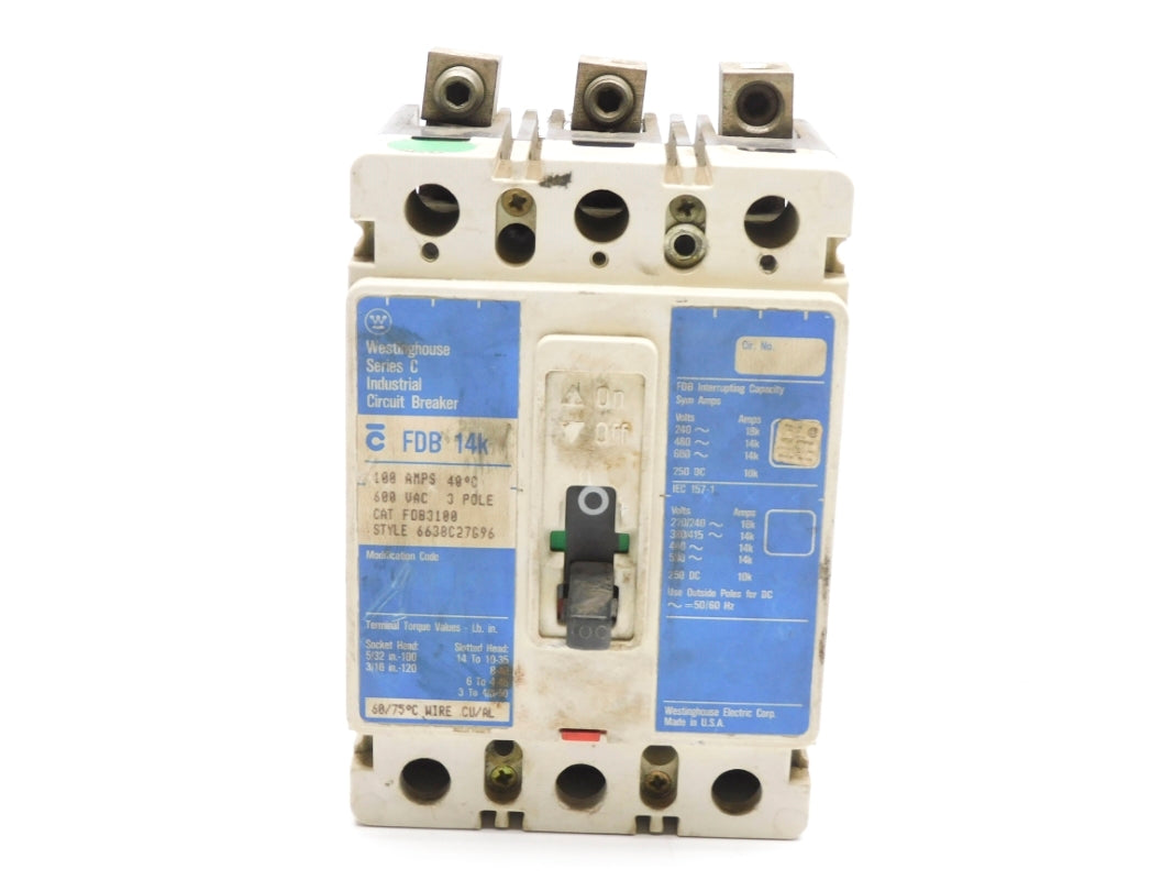 WESTINGHOUSE FDB3100 SER. C 100A 600VAC UNMP