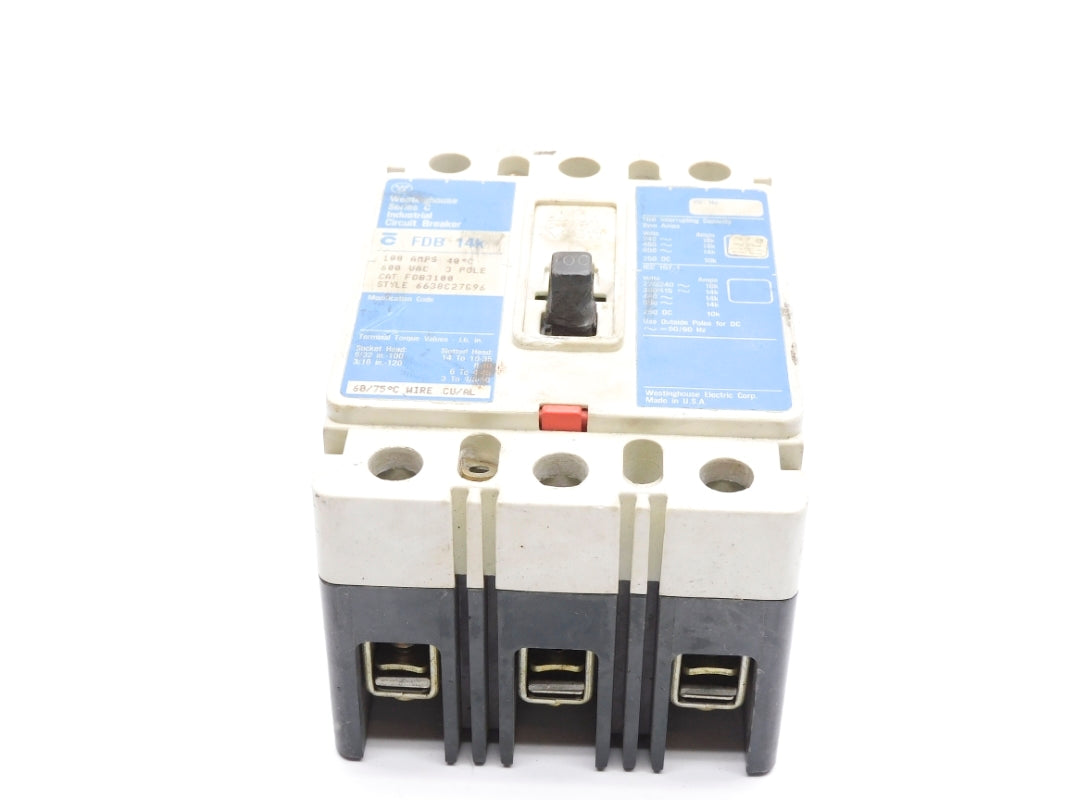WESTINGHOUSE FDB3100 SER. C 100A 600VAC UNMP