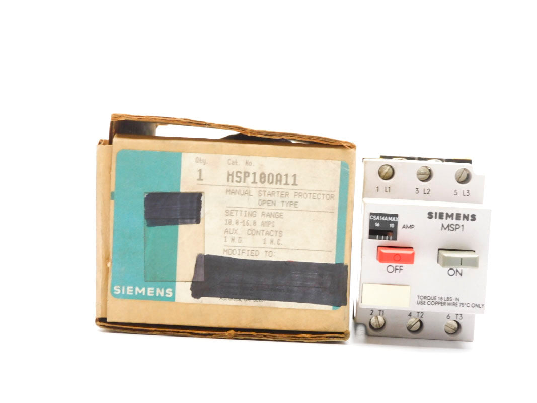 SIEMENS MSP10OA11 10.0-16.0A NSMP