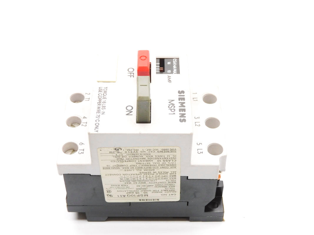 SIEMENS MSP10OA11 10.0-16.0A NSMP