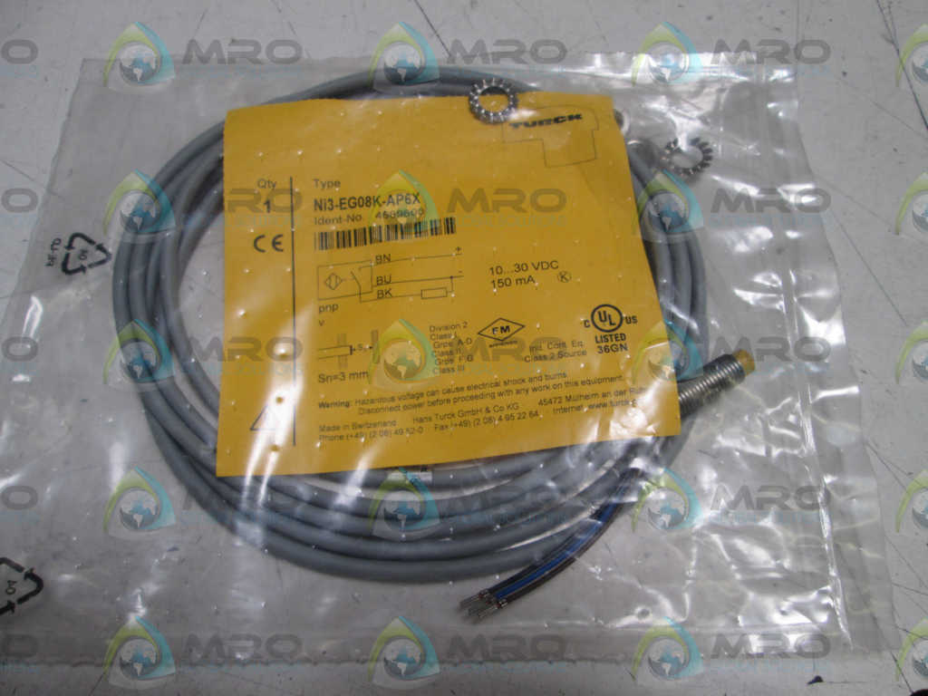 TURCK INDUCTIVE PROC SENSOR Ni3-EG08K-AP6X *NEW IN FACTORY BAG*