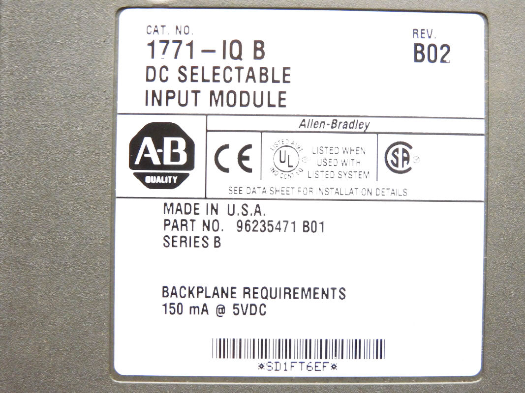 ALLEN BRADLEY 1771-IQ SER. B UNMP