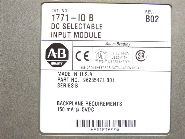 ALLEN BRADLEY 1771-IQ SER. B UNMP