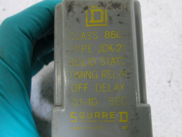 SQUARE D 0.1-10SEC SOLID STATE TIMING RELAY 8501 JCK-21 *USED*