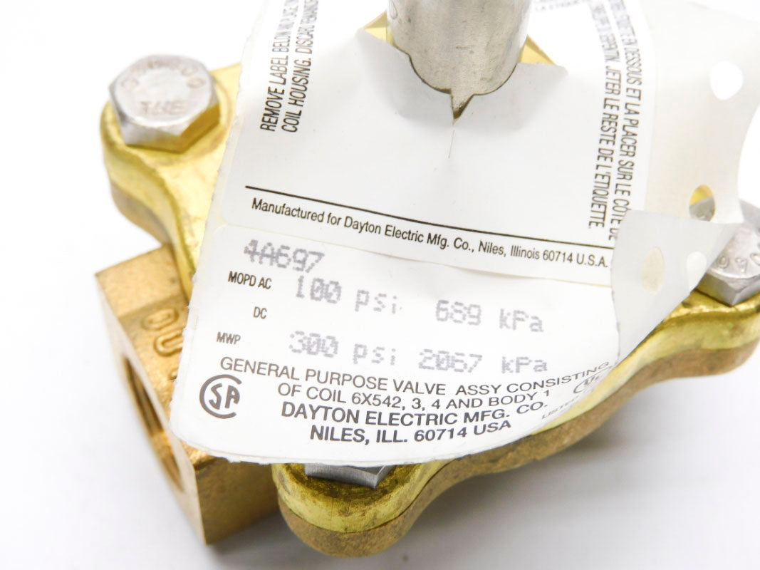 DAYTON 4A697 100/300PSI 3/8" 5/8" NSMP