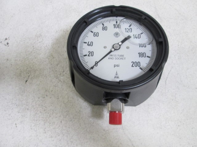 MCDANIEL CONTROLS GAUGE 0-200PSI 1/4" NPT MPB/SAF/AB80605 *NEW IN BOX*