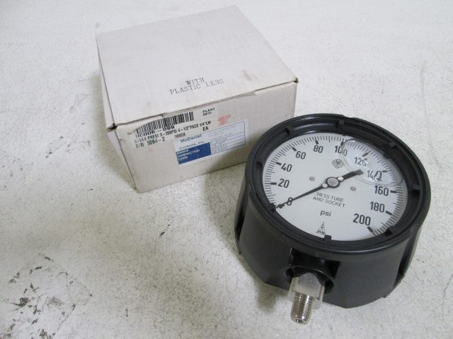 MCDANIEL CONTROLS GAUGE 0-200PSI 1/4" NPT MPB/SAF/AB80605 *NEW IN BOX*