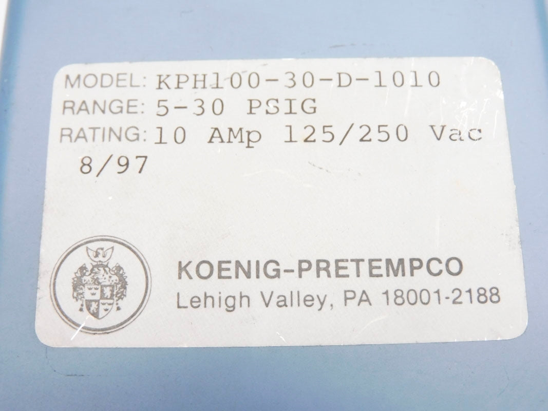 KOENIG-PRETEMPCO KHP100-30-D-1010 5-30PSIG NSNP