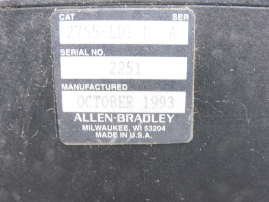 ALLEN BRADLEY 2755-LD1-D SER. A UNMP