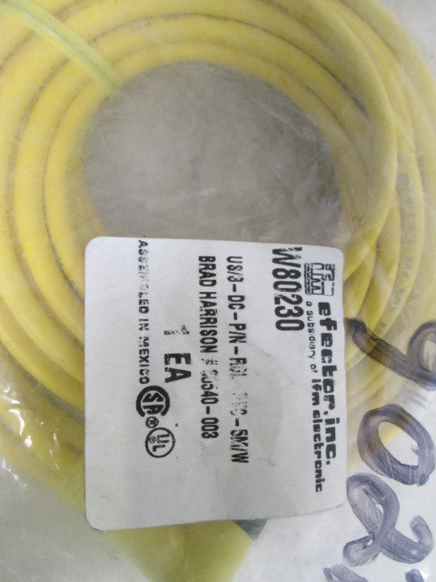 IFM EFECTOR W80230 CABLE CONNECTOR *NEW IN FACTORY BAG*