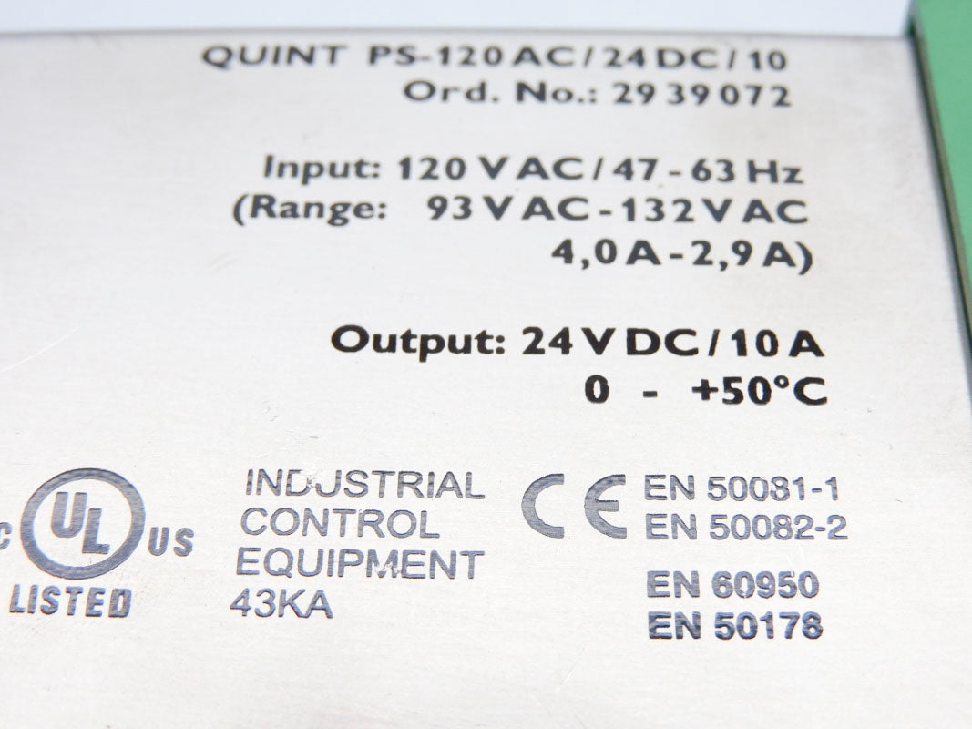 PHOENIX CONTACT QUINTPS-120AC/24DC/10 2939072 NSNP