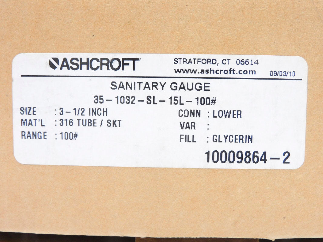 ASHCROFT 35-1032-SL-15L-100# 100PSI NSMP