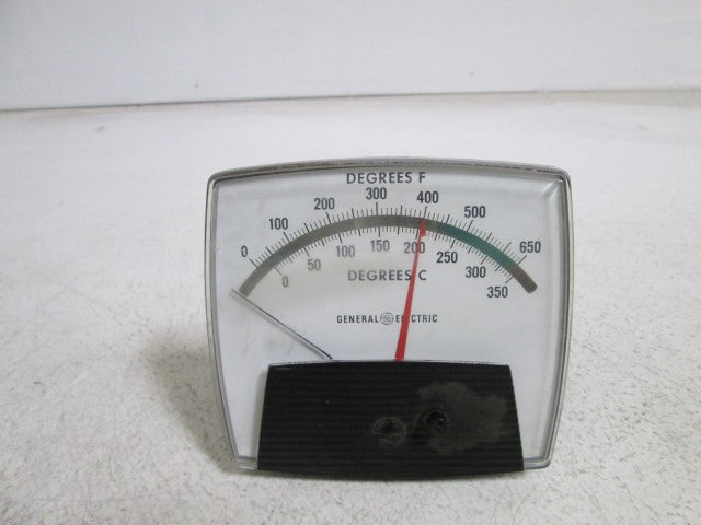 GENERAL ELECTRIC PANEL METER 0/650F , 0/350C 50-195453AJAJ1 *USED*