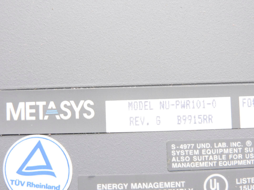 JOHNSON CONTROLS METASYS NU-PWR101-0 REV. G UNMP