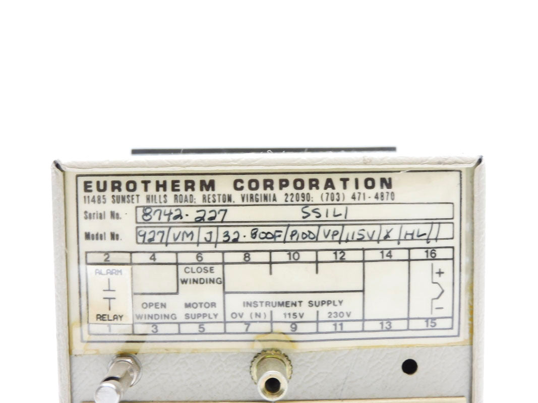EUROTHERM 927/VM/J/32-800F/P100/VP/115V/X/HL// UNMP