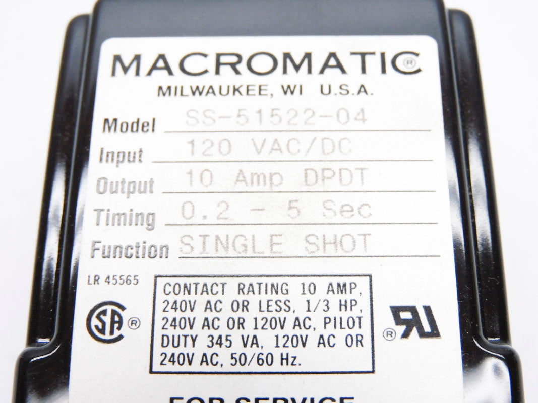 MACROMATIC SS-51522-04 120VAC/DC 0.2-5SEC NSMP