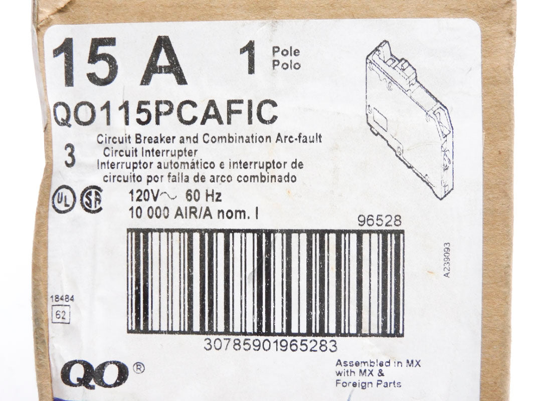 SQUARE D QO115PCAFIC 120V 15A (PKG OF 3) NSFS