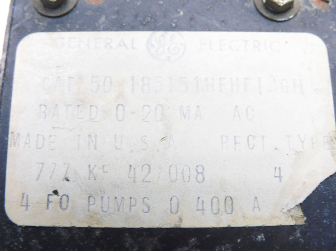 GENERAL ELECTRIC 50-185151HFHF1JGH 0-400A UNMP