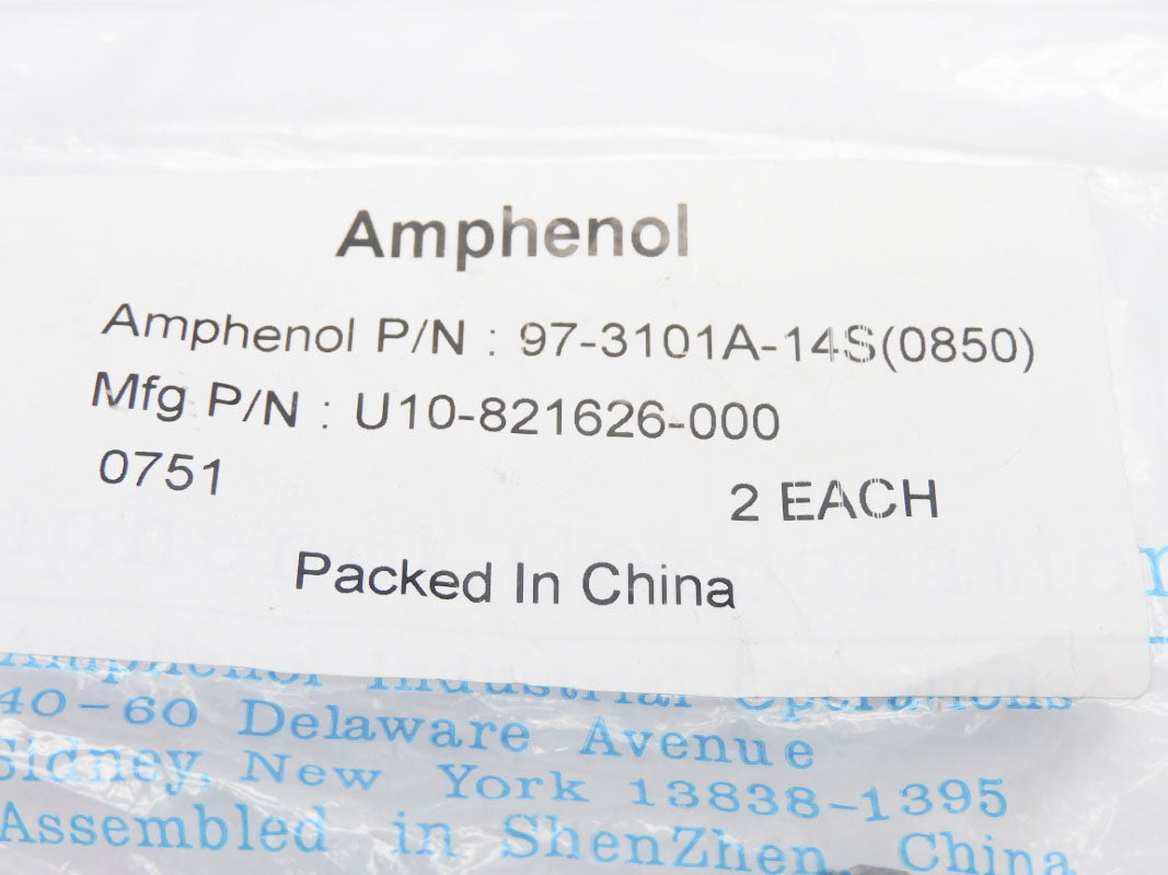 AMPHENOL 97-3101A-14S(0850) U10-821626-000 (PKG OF 2) NSMP