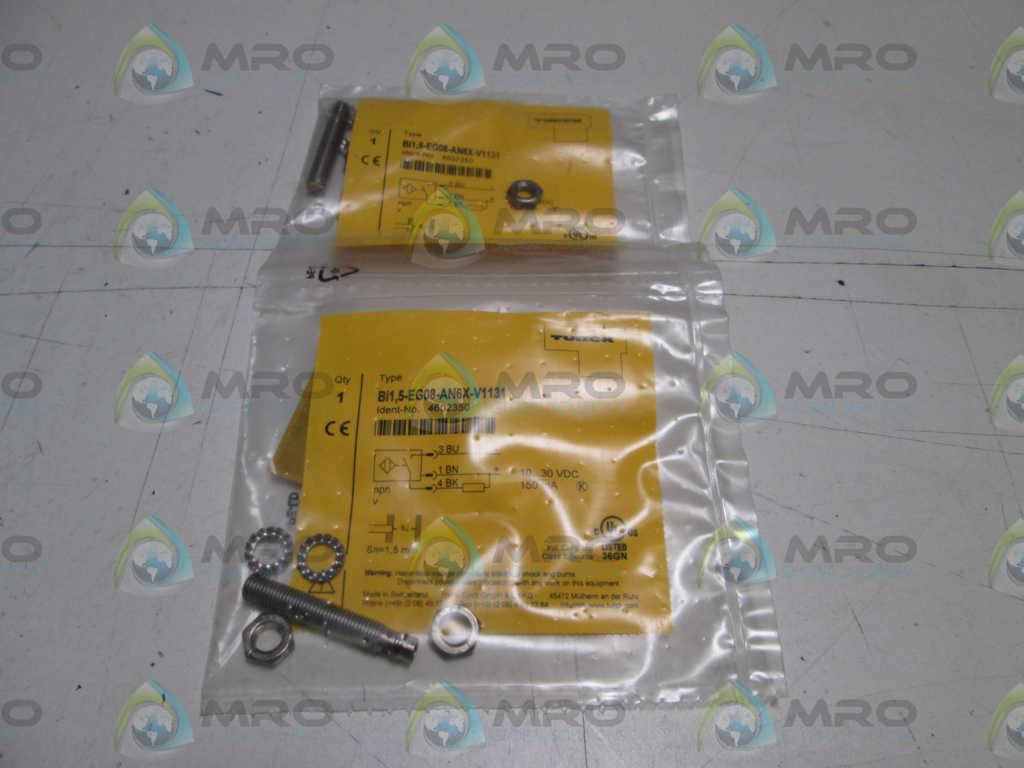 LOT OF 2 TURCK PROXIMITY SWITCH Bi1,5-EG08-AN6X-V1131 *NEW IN FACTORY BAG*