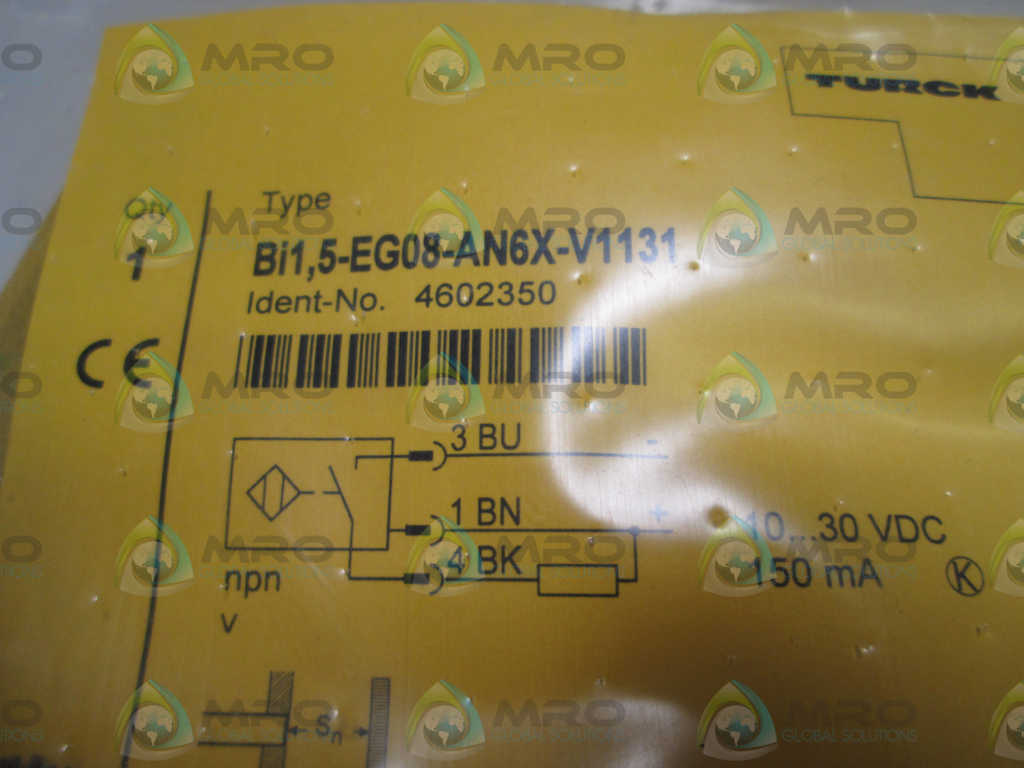 LOT OF 2 TURCK PROXIMITY SWITCH Bi1,5-EG08-AN6X-V1131 *NEW IN FACTORY BAG*