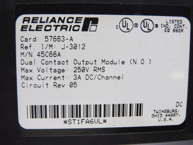 RELIANCE ELECTRIC 45C66A 250V 4A UNMP