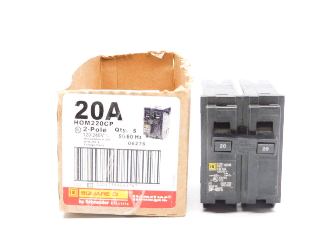 SQUARE D HOM220CP 20A 120/240V (PKG OF 5) NSMP
