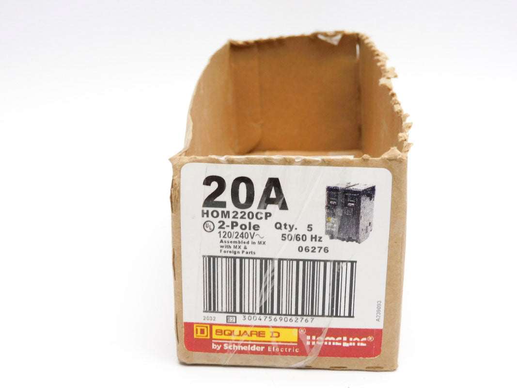 SQUARE D HOM220CP 20A 120/240V (PKG OF 5) NSMP