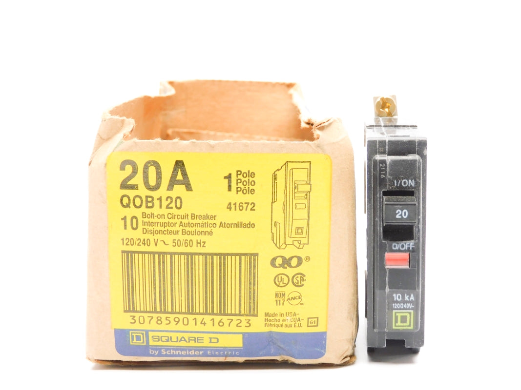SQUARE D QOB120 20A 120/240V (PKG OF 10) NSMP