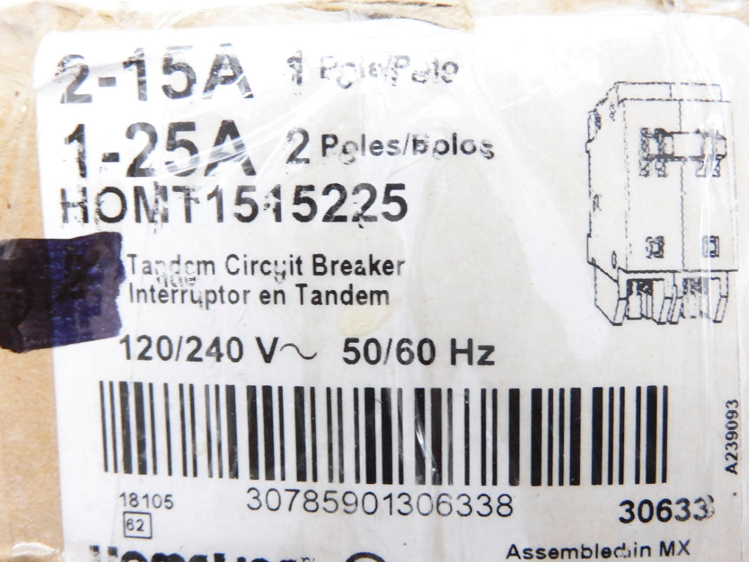 SQUARE D HOMT1515225 15/25A 120/240V NSNP
