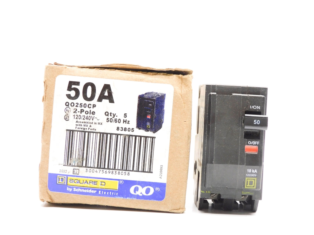 SQUARE D QO250CP 50A 120/240V (PKG OF 5) NSMP