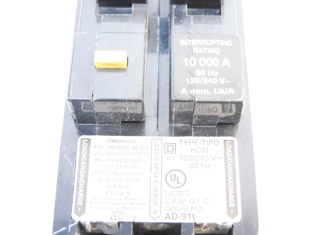 SQUARE D HOM230GFI 120/240V 30A UNMP