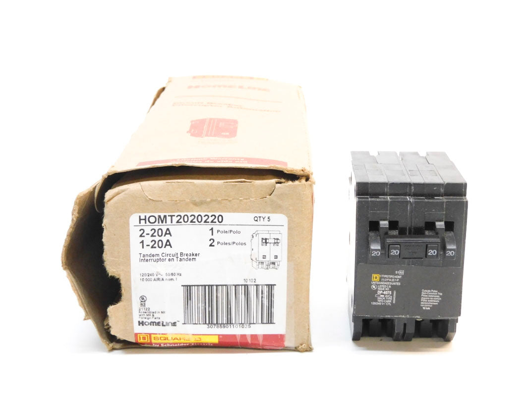 SQUARE D HOMT2020220 2-20 1-20A 120/240V (PKG OF 5) NSMP