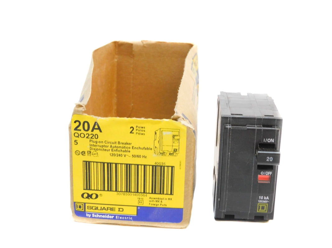 SQUARE D QO220 120/240V 20A (PKG OF 5) NSMP