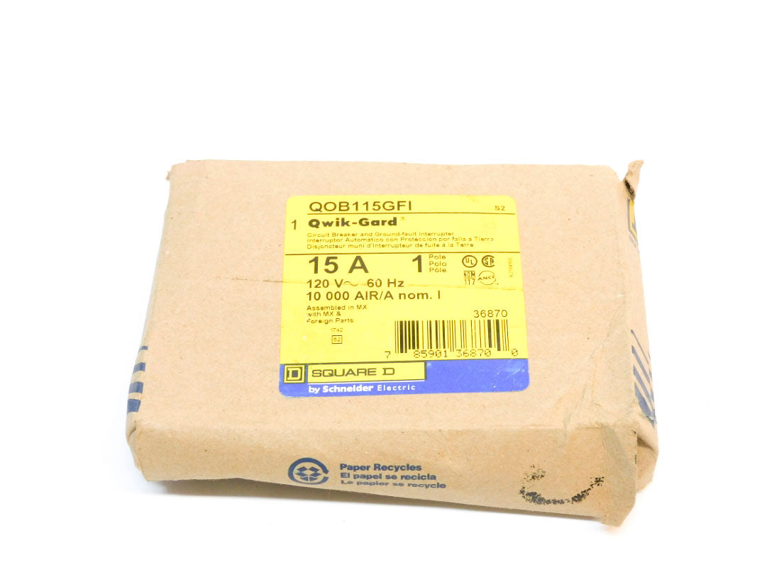 SQUARE D QOB115GFI 120V 15A NSMP