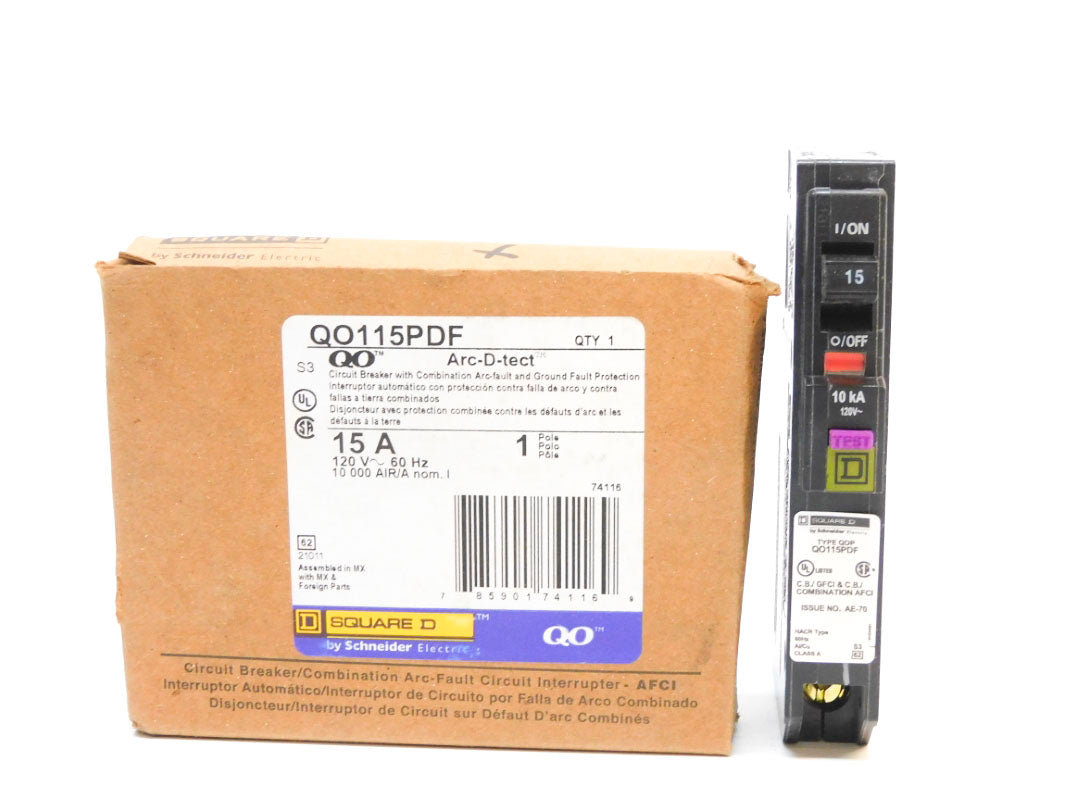 SQUARE D QO115PDF 120V 15A NSMP