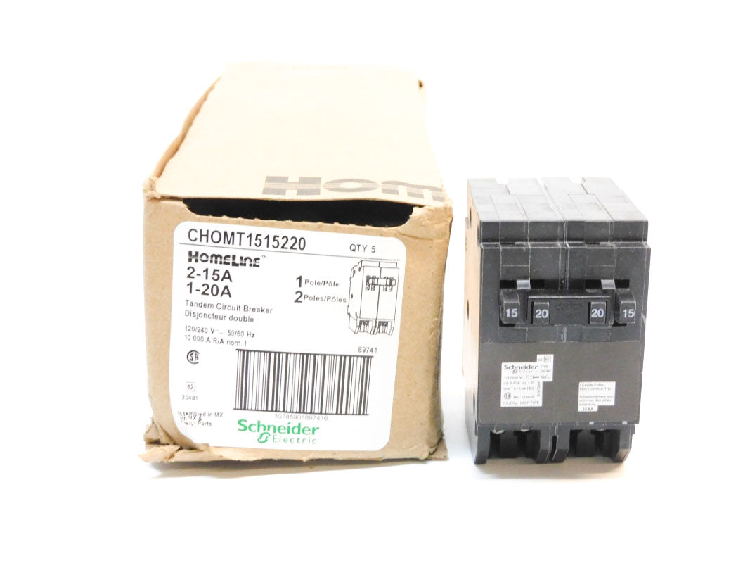 SCHNEIDER ELECTRIC CHOMT1515220 2-15A 1-20A 120/240V (PKG OF 5) NSMP
