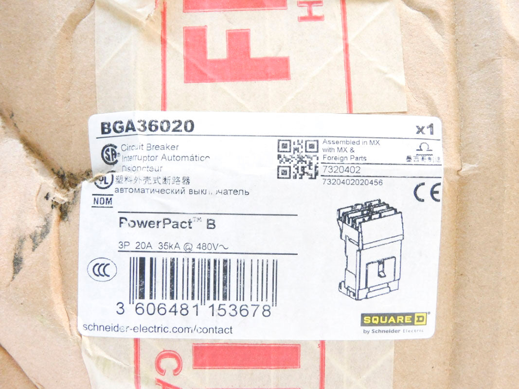 SQUARE D BGA36020 480V 20A NSFS
