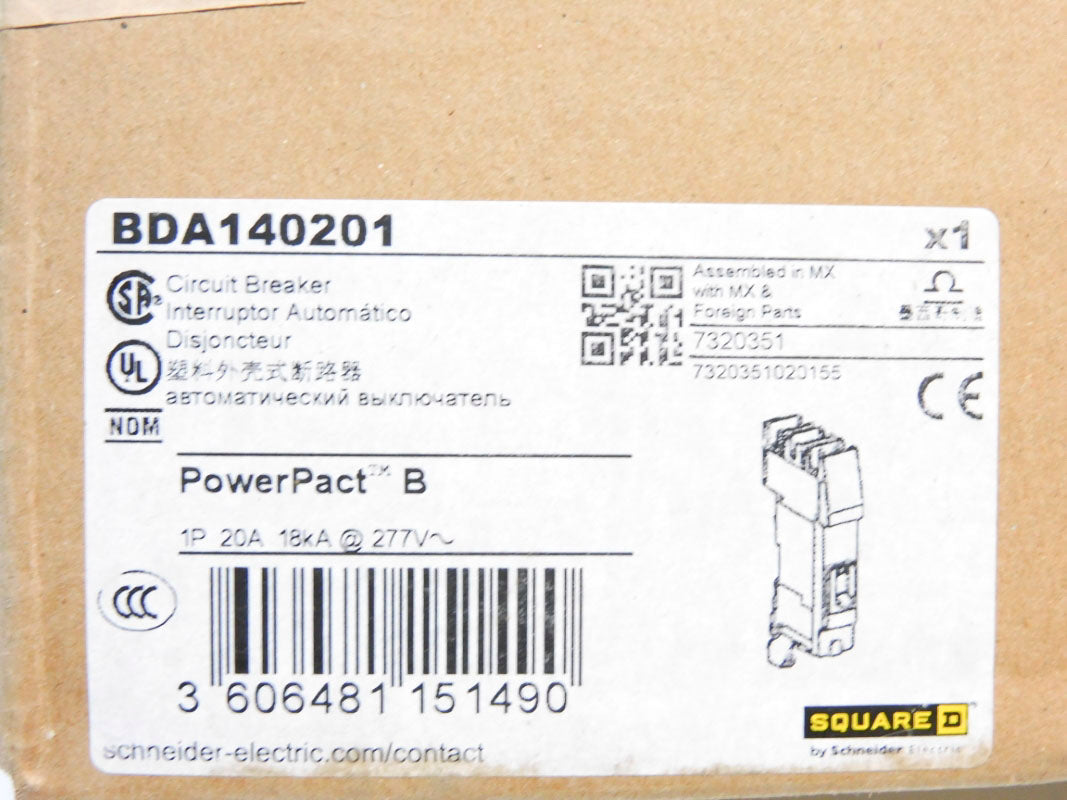 SQUARE D BDA140201 277V 20A NSFS