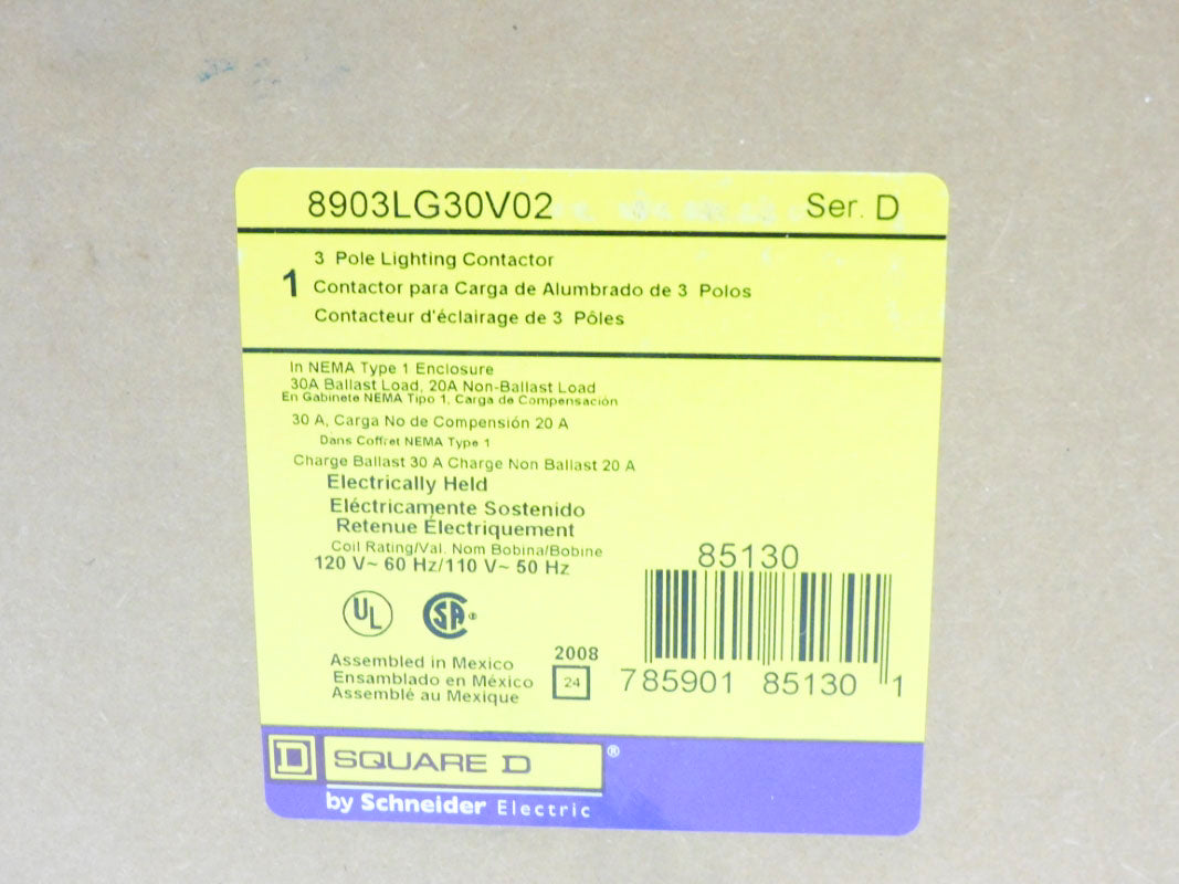 SQUARE D 8903LG30V02 SER. D 110/120V NSMP