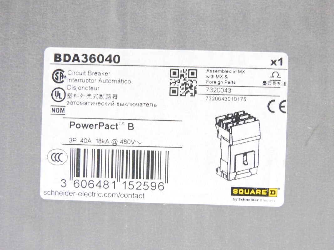 SQUARE D BDA36040 480V 40A NSMP