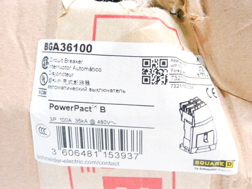 SQUARE D BGA36100 480V 100A NSMP