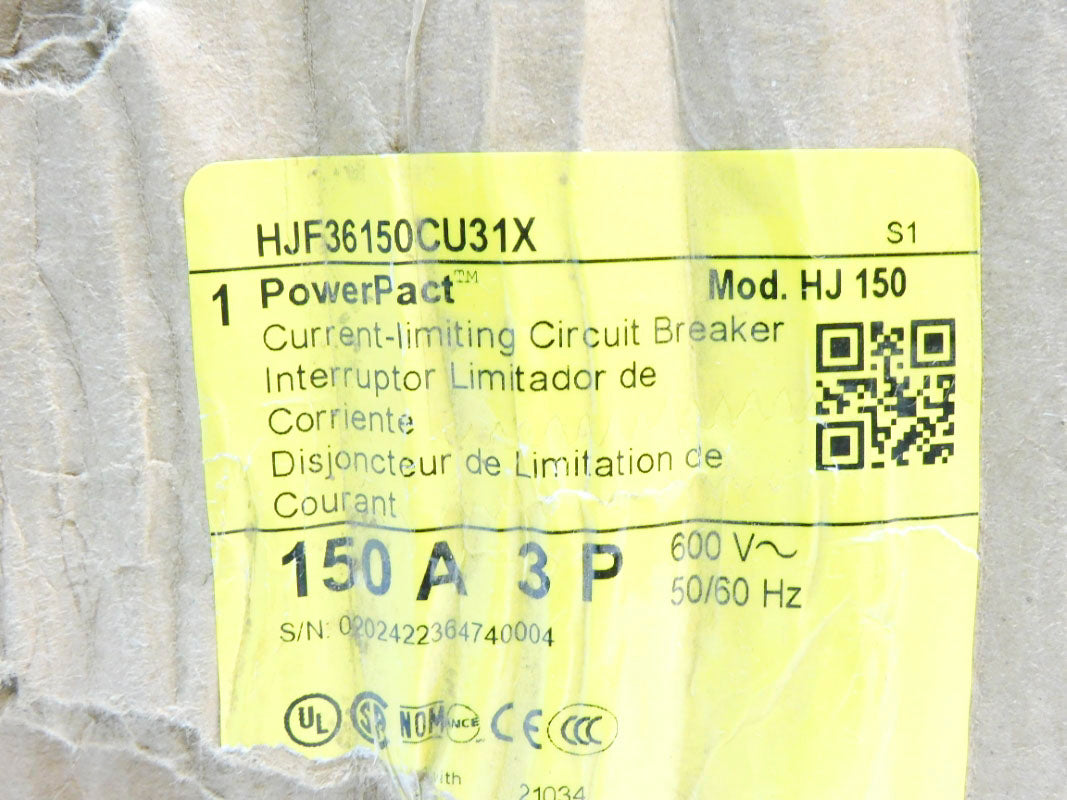 SQUARE D HJF36150CU31X 150A 600V NSMP