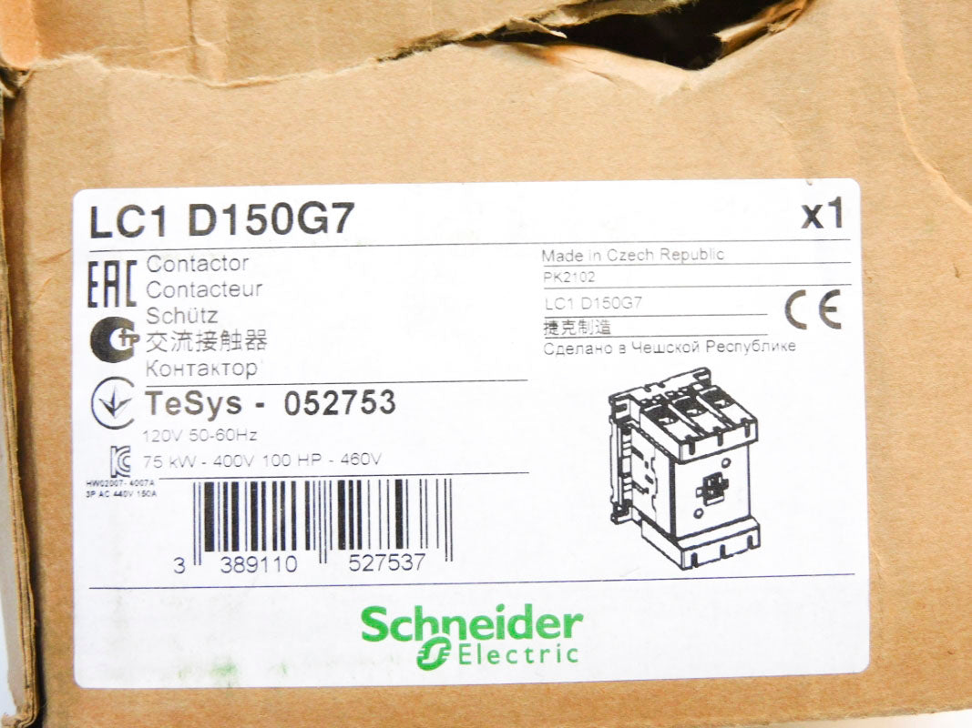 SCHNEIDER ELECTRIC LC1D150G7 120V (AS PICTURED) NSMP